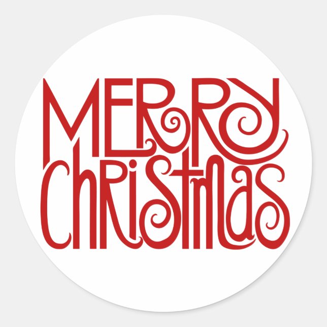 Rond Sticker rouge Joyeux Noël (Devant)
