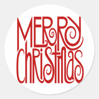 Rond Sticker rouge Joyeux Noël