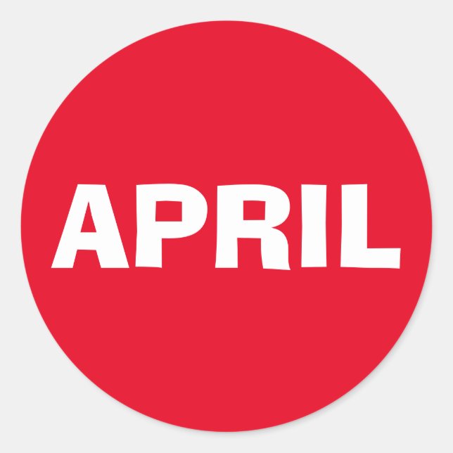 Rond Sticker rouge publicitaire d'avril par Janz (Devant)
