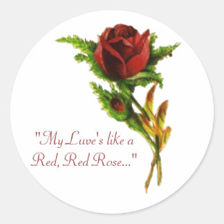 Rond Sticker rouge, Rose rouge