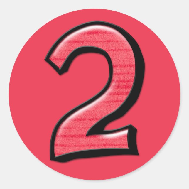 Rond Sticker rouge Silly Numéro 2 (Devant)