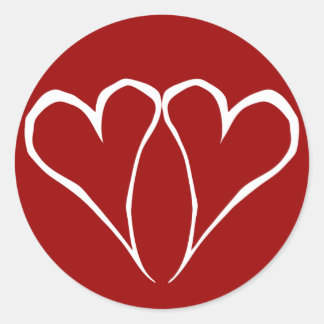 Rond Sticker rouge Valentine Hearts