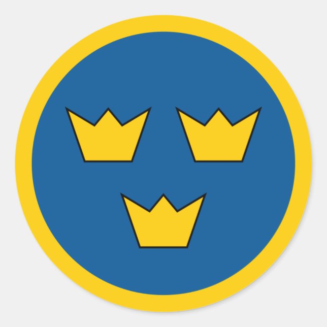 Rond Sticker Roundel de l'armée de l'air suédoise (Devant)