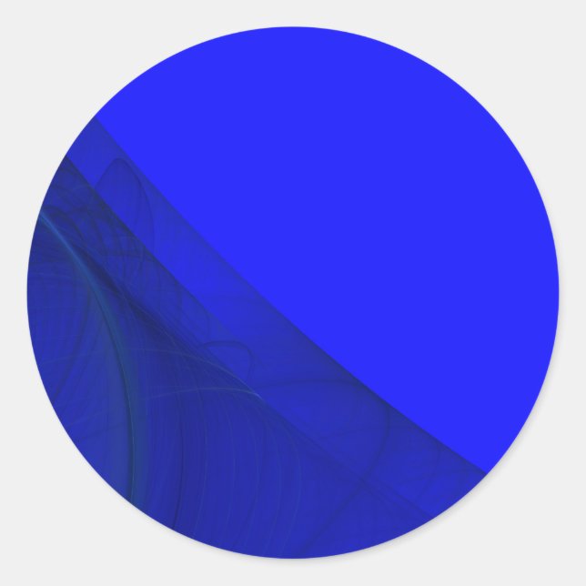 Rond Sticker Royal Blue Fractal Arrière-planArrondi (Devant)