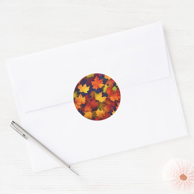 Rond Sticker Rustic Fall Folier (Enveloppe)