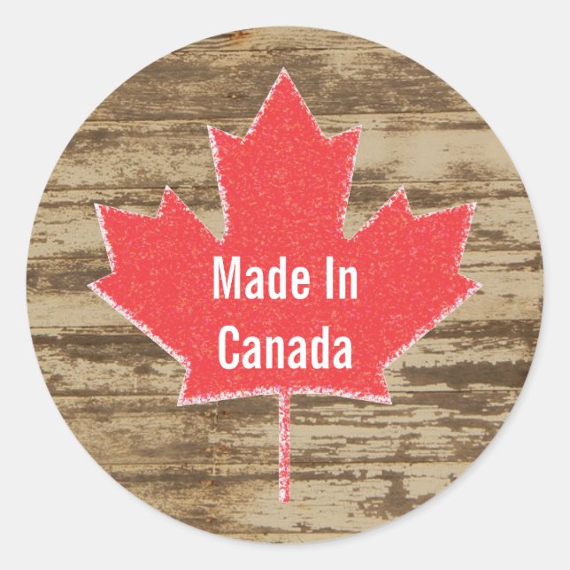 Rond Sticker Rustique Fabriqué Au Canada (Devant)