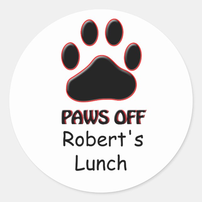 Rond Sticker Sac À Dîner Avec Des Pattes Drôle (Devant)