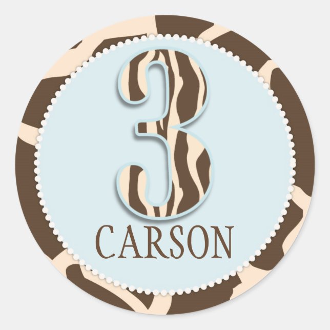 Rond Sticker Safari Boy BLU GIR 3C (Devant)