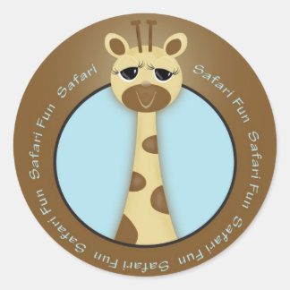 Rond Sticker Safari Giraffe