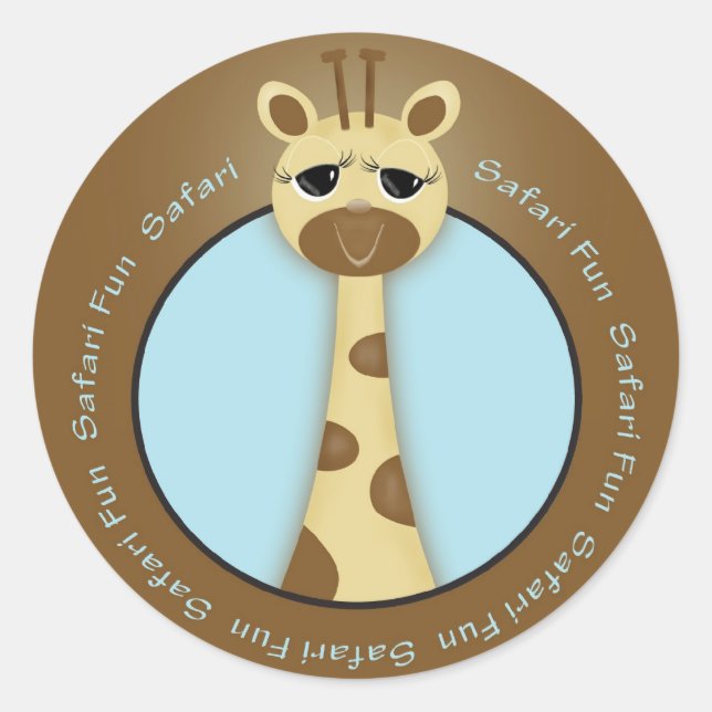 Rond Sticker Safari Giraffe (Devant)