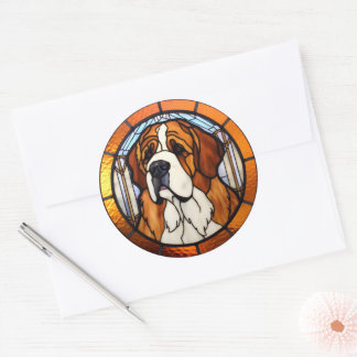 Rond Sticker Saint Bernard Dog