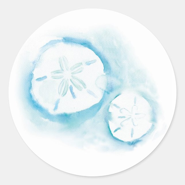 Rond Sticker SandollarMist Aquarelle (Devant)