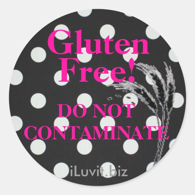 Rond Sticker sans GLUTEN pour la maladie coeliaque - cu (Devant)