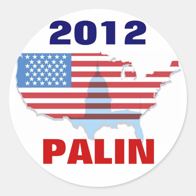 Rond Sticker Sarah Palin 2012 (Devant)