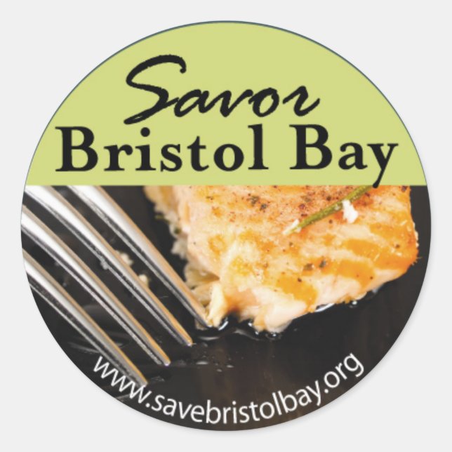 Rond Sticker Savor Bristol Bay (Devant)