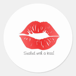 Rond Sticker - Scellé avec un baiser!