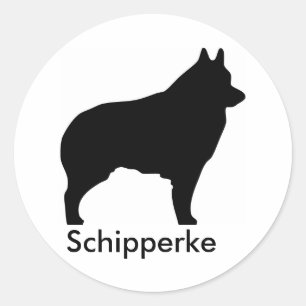 Rond Sticker Schipperke 2