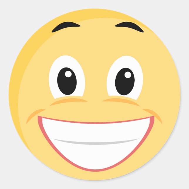 Rond Sticker scolaire avec visage Emoji (Devant)