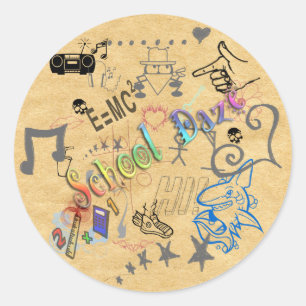 Rond Sticker scolaire Daze