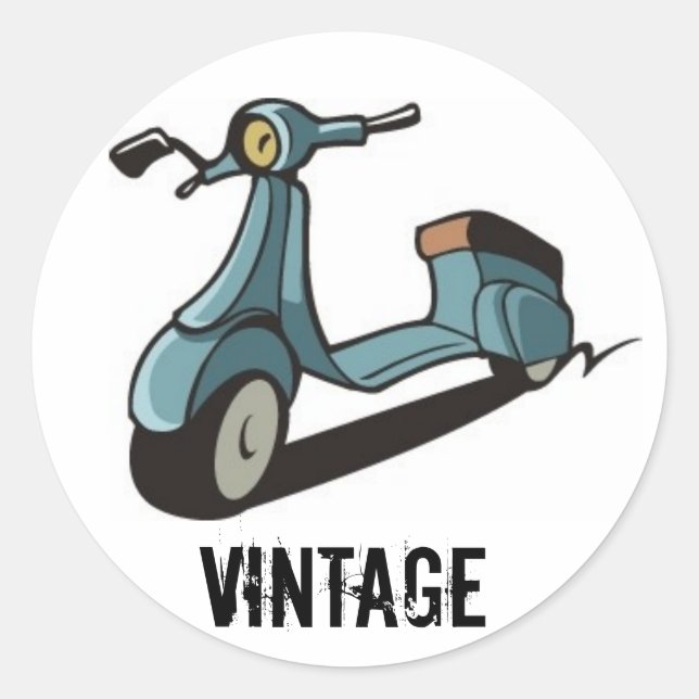Rond STICKER SCOOTER vintage (Devant)