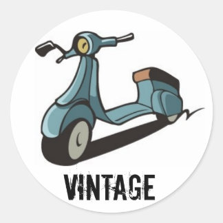 Rond STICKER SCOOTER vintage