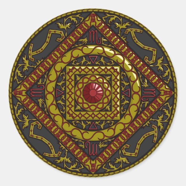 Rond Sticker Scorpio Mandala (Devant)