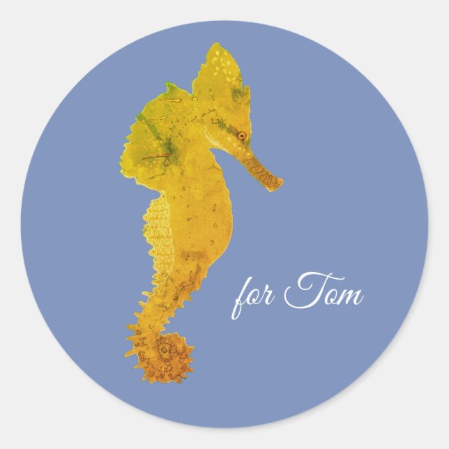 Rond Sticker Sea Horse Party (Devant)