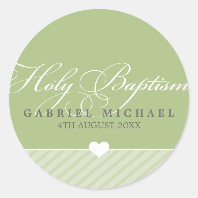 Rond STICKER SEAL - baptême saint :: beau type 3 (Devant)