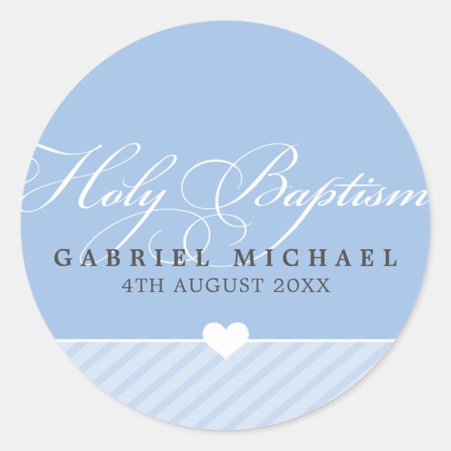 Rond STICKER SEAL - baptême saint :: beau type 5 (Devant)