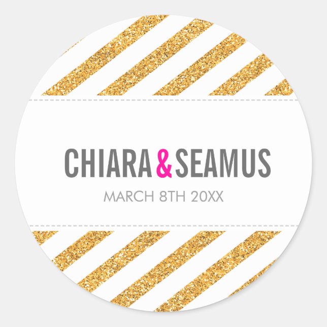Rond STICKER SEAL moderne simple bande de parties scint (Devant)