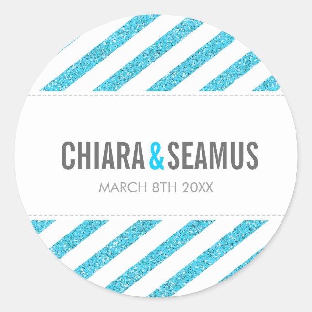 Rond STICKER SEAL moderne simple bande de parties scint (Devant)