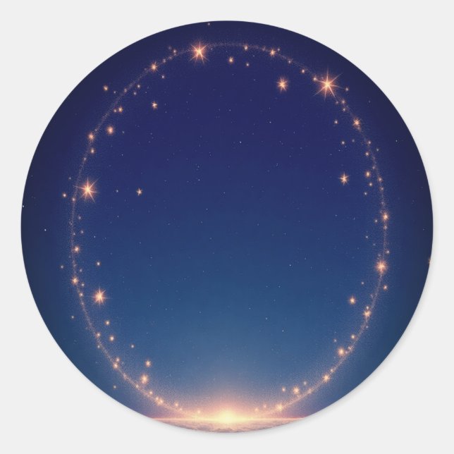 Rond Sticker Serene Night Sky (Devant)