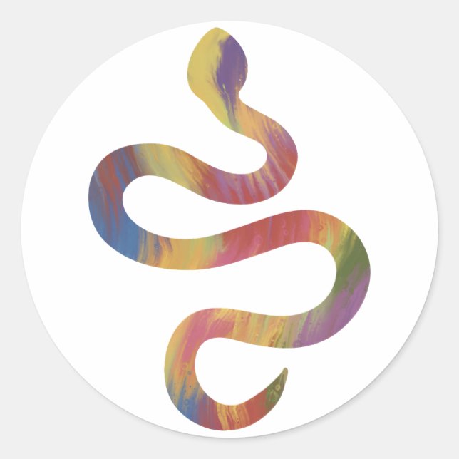 Rond Sticker serpent de style acrylique (Devant)
