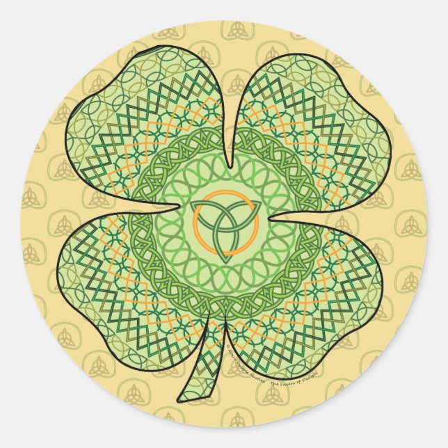 Rond Sticker Shamrock celtique (Devant)