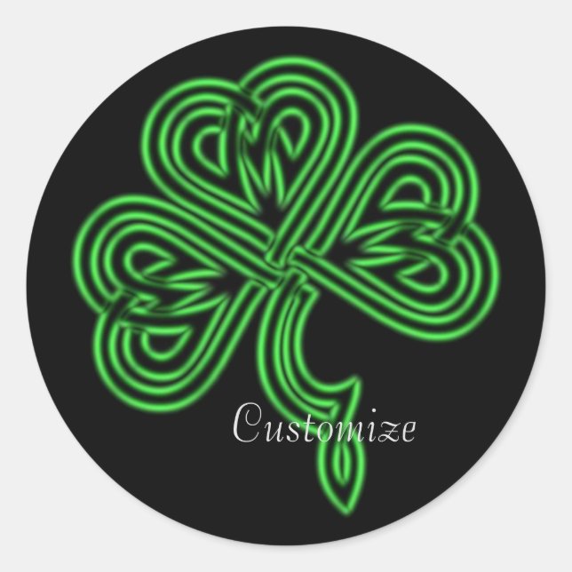 Rond Sticker Shamrock celtique Lucky (Devant)