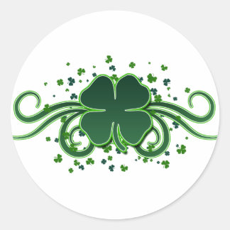 Rond Sticker Shamrock de la Saint-Patrick