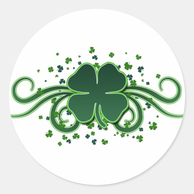 Rond Sticker Shamrock de la Saint-Patrick (Devant)