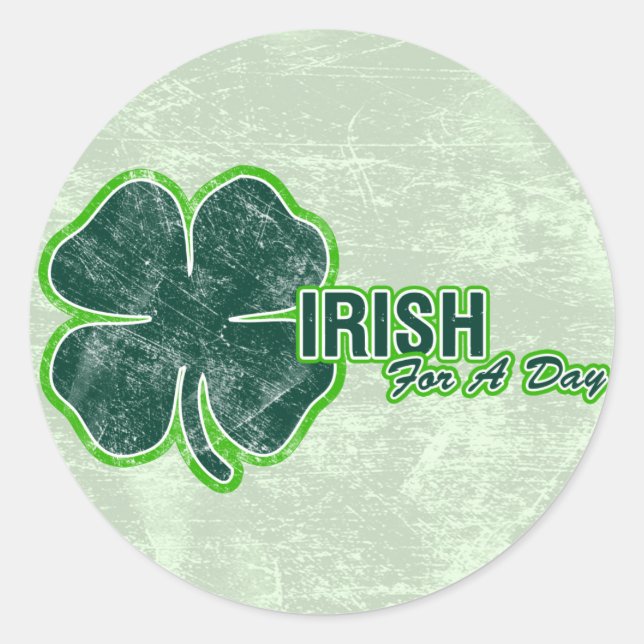 Rond Sticker Shamrock de St. Pats "Irlandais pour une j (Devant)