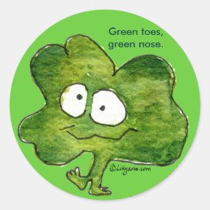 Rond Sticker Shamrock irlandais Clover Toes