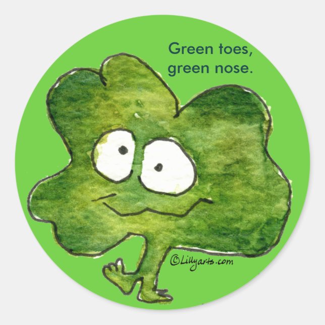 Rond Sticker Shamrock irlandais Clover Toes (Devant)
