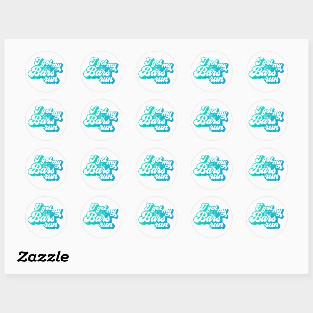 Rond Sticker Sheet Blue - J'Ai Eu Mes Bars Run (Feuille)