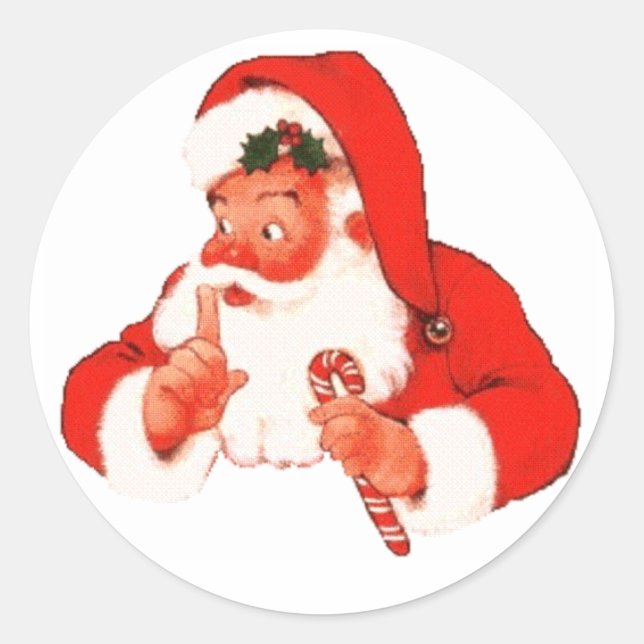 Rond Sticker Shhhh Père Noël (Devant)