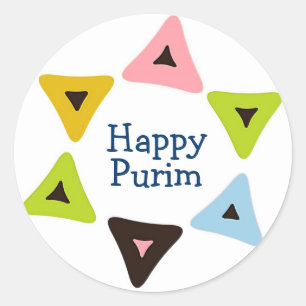 Rond Sticker "Shield of Hamantaschen" Happy Purim