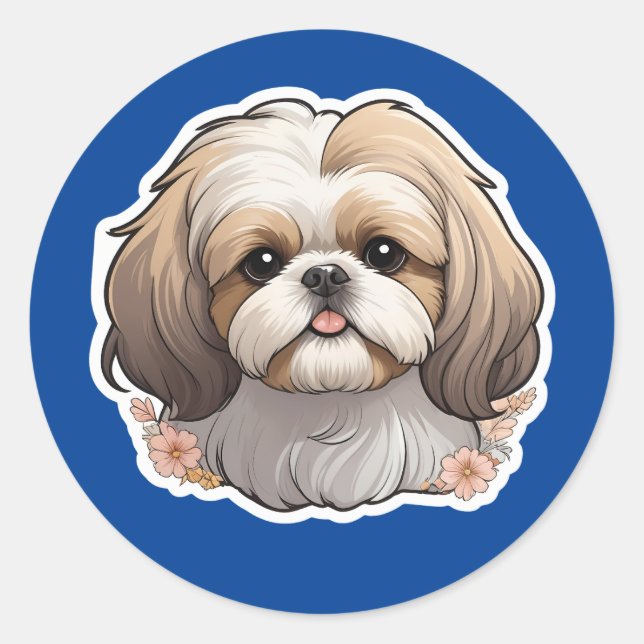 Rond Sticker Shih Tzu (Devant)