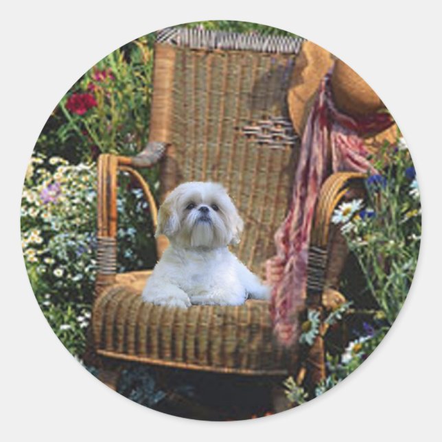 Rond Sticker Shih Tzu Garden (Devant)