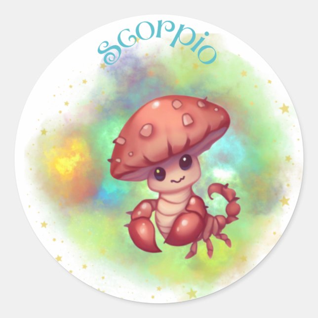 Rond Sticker Shroomoscope Scorpio (Devant)