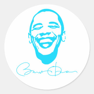 Rond Sticker signature de sourire infectieux Obama