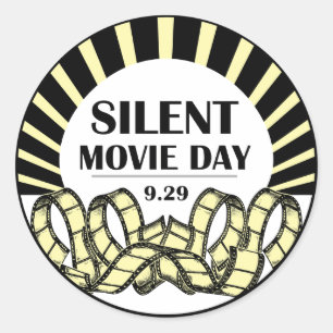 Rond Sticker Silent Movie Day