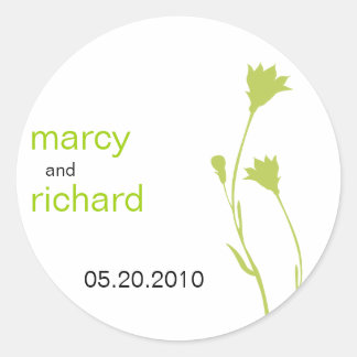 Rond Sticker Silhouette Floral