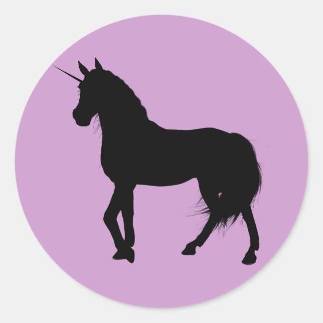 Rond Sticker Silhouette Unicorne (Devant)